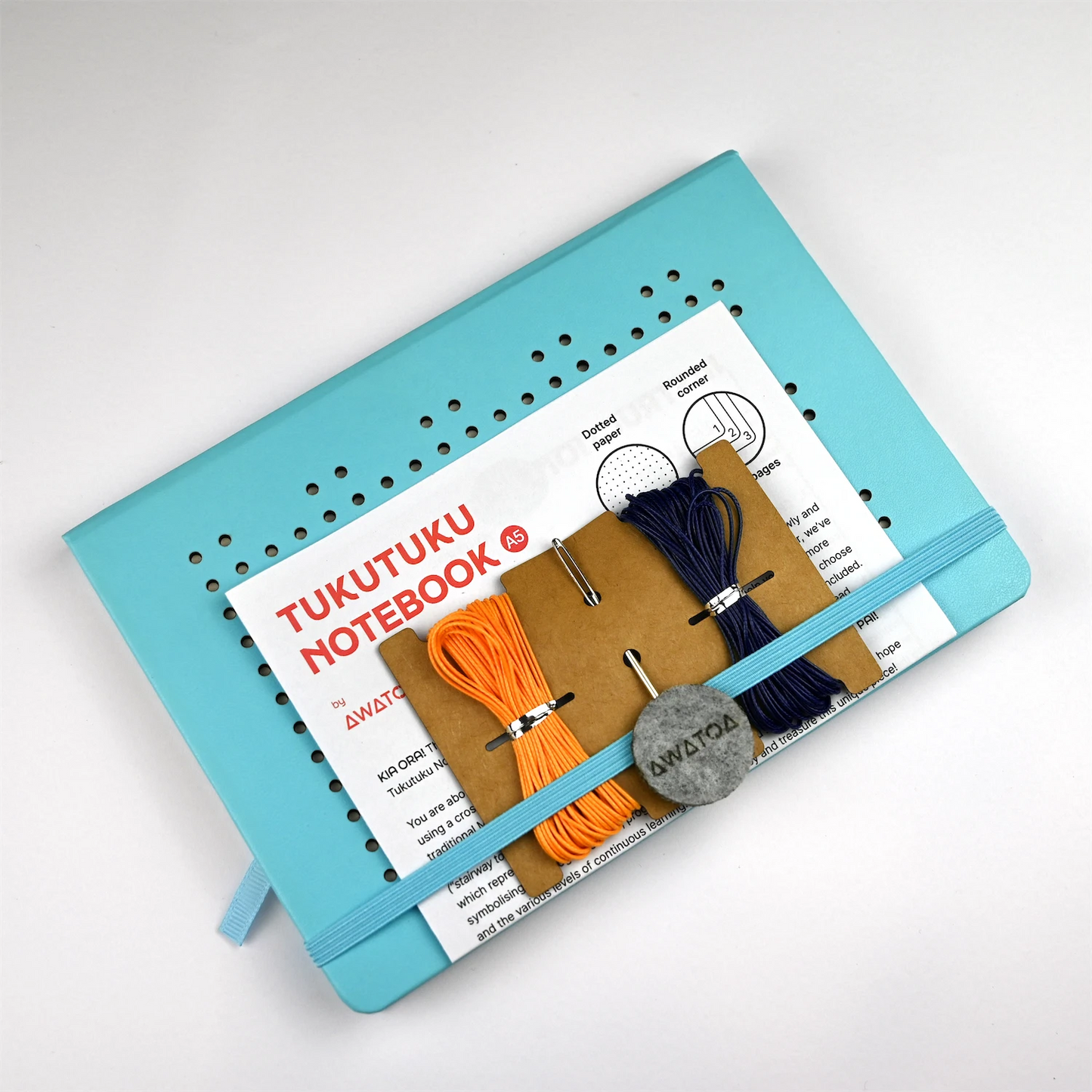 TUKUTUKU NOTEBOOK DIY Kit - Poutama pattern (Blue)