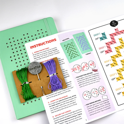 TUKUTUKU NOTEBOOK DIY Kit - Poutama pattern (Green)