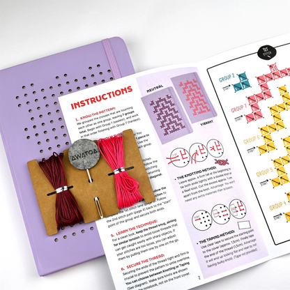 TUKUTUKU NOTEBOOK DIY Kit - Poutama pattern (Purple)