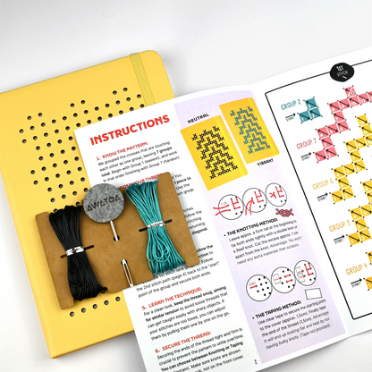 TUKUTUKU NOTEBOOK DIY Kit - Poutama pattern (Yellow)