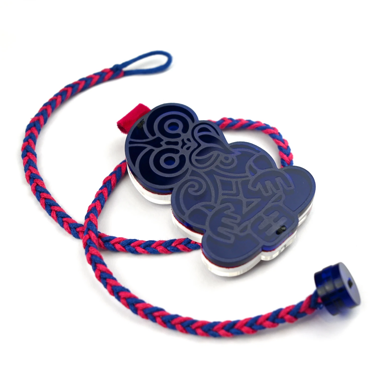 HEI TIKI double sided pendant - Velvet edition (Fuchsia/Blue)